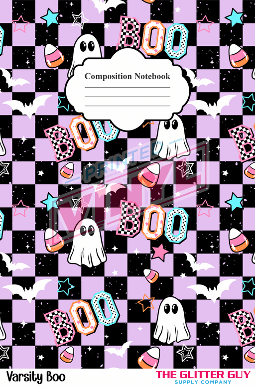 Notebook Wraps - Varsity Boo | from The Glitter Guy