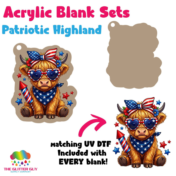 Acrylic Blank & Keychain Kit - Patriotic Highland