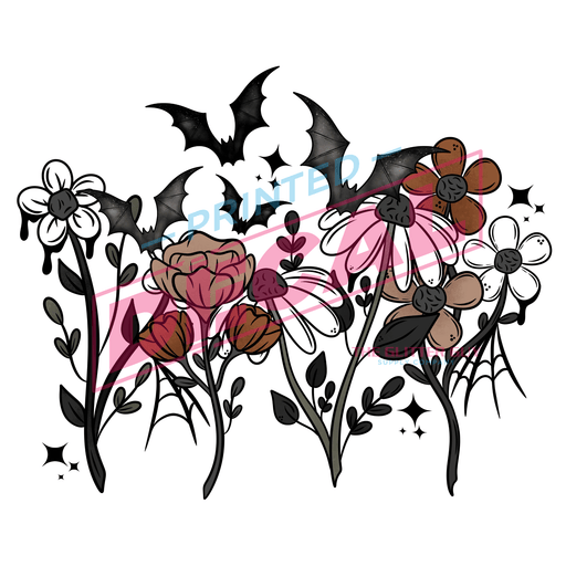 Printed Decal - Halloween Florals | Decals from The Glitter Guy