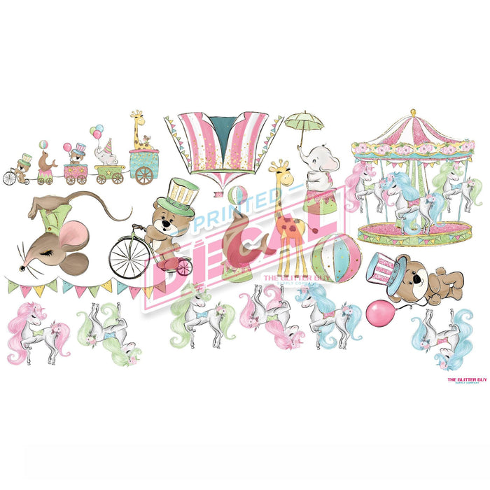 Printed Decal Sheet - Circus Cutie Jammers Two | Decals from The Glitter Guy