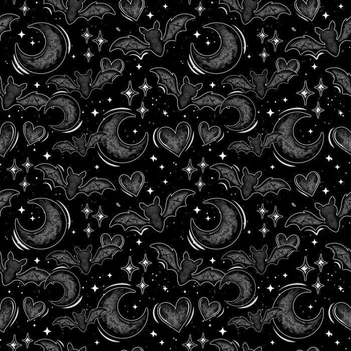 Printed Vinyl - Bats And Hearts Black | Printed Vinyl from The Glitter Guy
