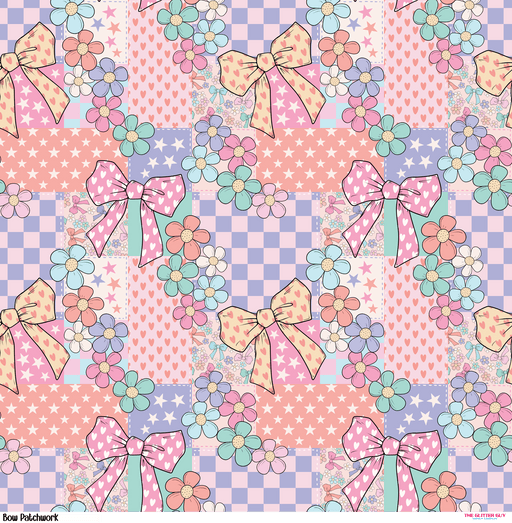 Printed Vinyl - Bow Patchwork | Printed Vinyl from The Glitter Guy