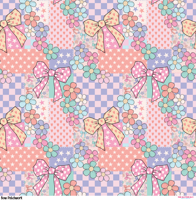 Printed Vinyl - Bow Patchwork | Printed Vinyl from The Glitter Guy