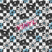 Printed Vinyl - Floral Checkered Blue | from The Glitter Guy