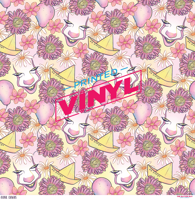 Printed Vinyl - Floral Clown | Printed Vinyl from The Glitter Guy