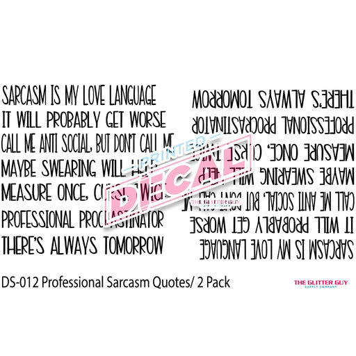 Printed Vinyl Pen Decals - Professional Sarcasm | Decals from The Glitter Guy