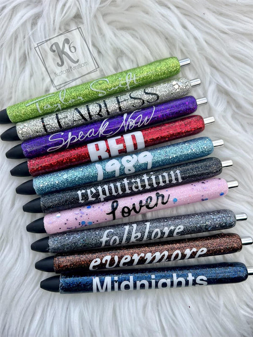 Printed Vinyl Pen Decals - Swift Album Pens | Decals from The Glitter Guy