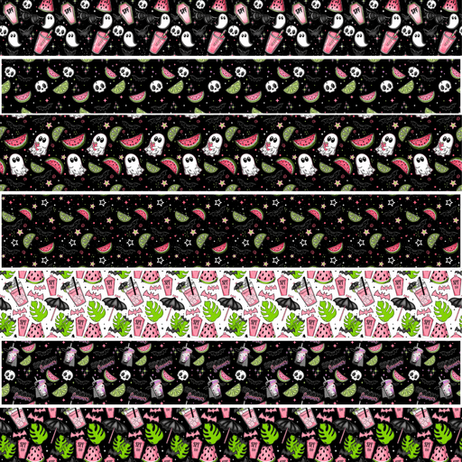 Printed Vinyl Stacked Stripes - Spooky Summer | Printed Vinyl from The Glitter Guy