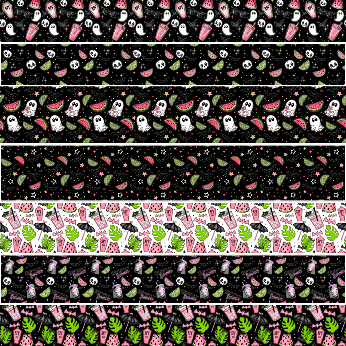 Printed Vinyl Stacked Stripes - Spooky Summer | Printed Vinyl from The Glitter Guy