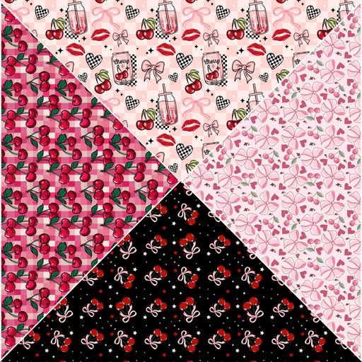 Printed Vinyl V Splits - Cherries | Printed Vinyl from The Glitter Guy