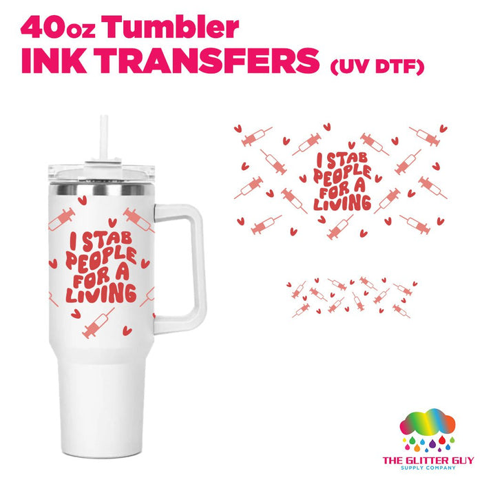 Sassy Nurse | 40oz Tumbler Wrap - Ink Transfers | UVDTF from The Glitter Guy
