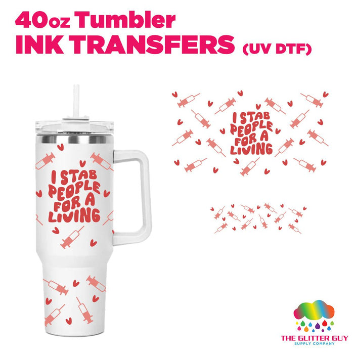 Sassy Nurse | 40oz Tumbler Wrap - Ink Transfers | UVDTF from The Glitter Guy