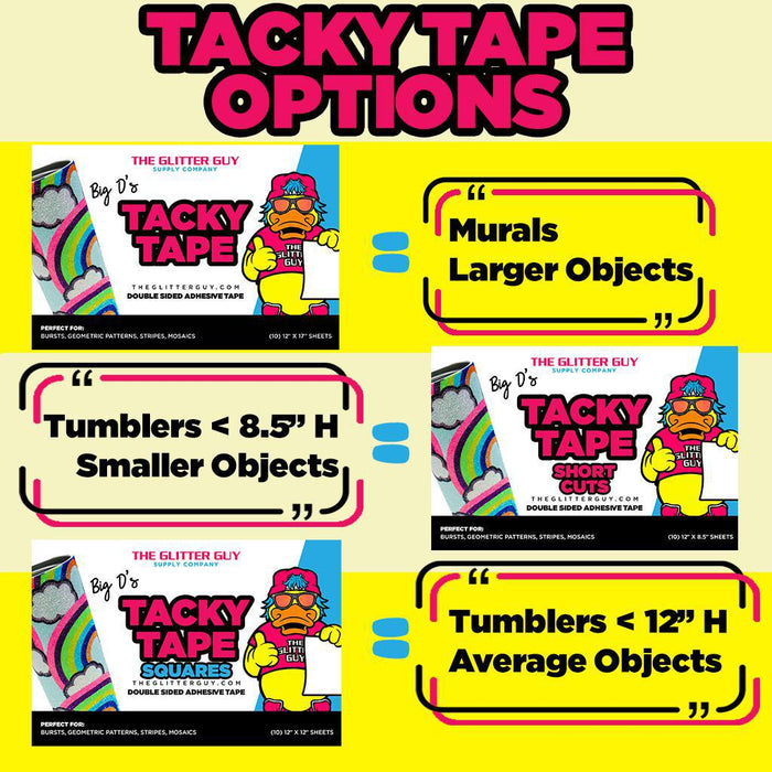 Tacky Tape [(10) 12" x 17" Double - Sided Adhesive Sheets Sheets Per Pack ] | Adhesive from The Glitter Guy