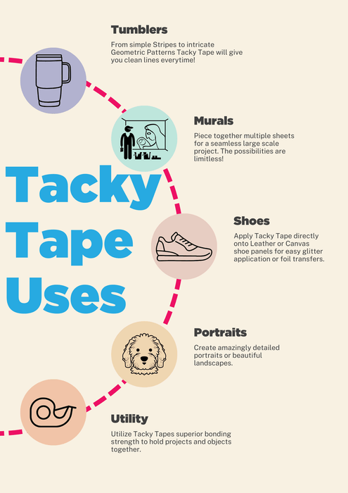 Tacky Tape - Squares [(10) 12" x 12" Double - Sided Adhesive Sheets Sheets Per Pack] | Tacky Tape from The Glitter Guy