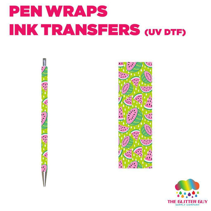 Watermelons - Green |Pen Wrap - Ink Transfers (UVDTF) | UVDTF from The Glitter Guy