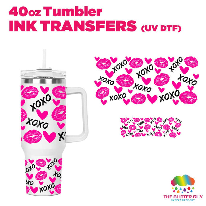 XOXO | 40oz Tumbler Wrap - Ink Transfers | UVDTF from The Glitter Guy