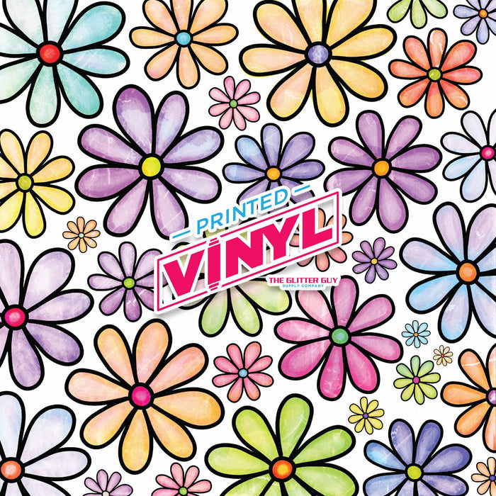 Printed Vinyl - Daisy Doodles Pastel — The Glitter Guy