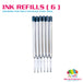 Stainless Steel Pen Ink Refills (6 Pack) | Blanks from The Glitter Guy